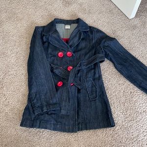 Girls denim trench coat